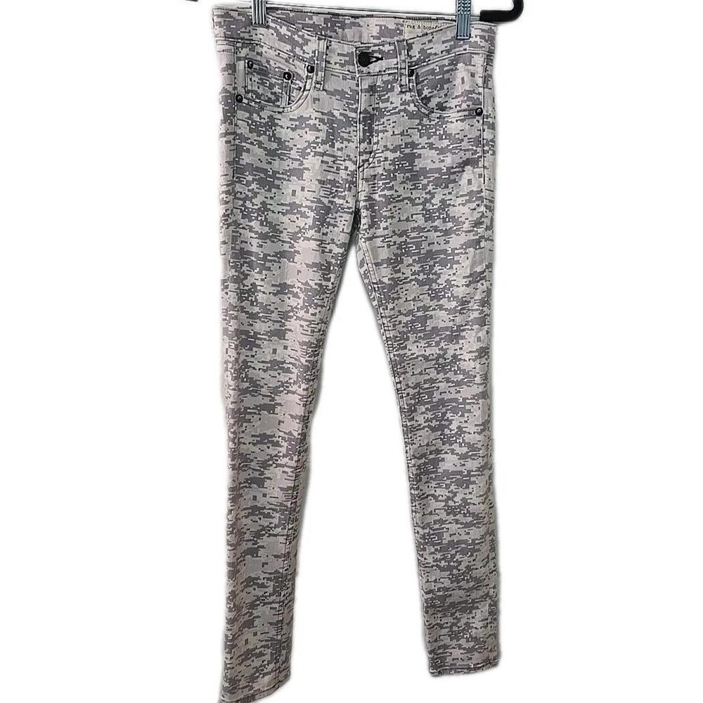 Rag‎ & Bone Gray Camo Skinny Jeans Size 27 Made In USA